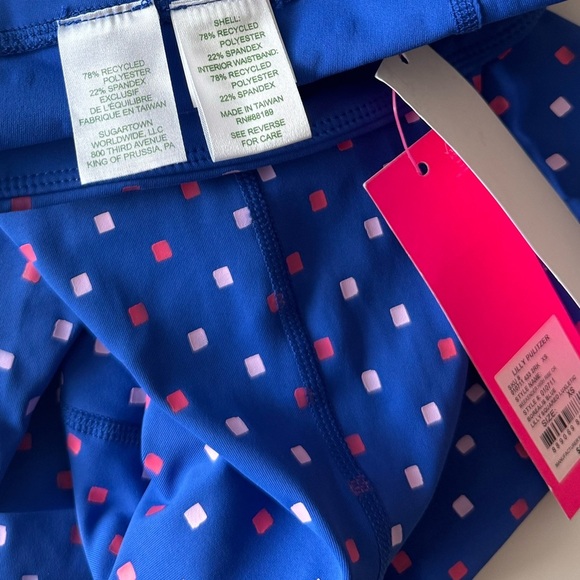 Lilly Pulitzer Luxletic High Rise Cropped Leggings NWT Size XS Borealis Blue - Picture 8 of 9